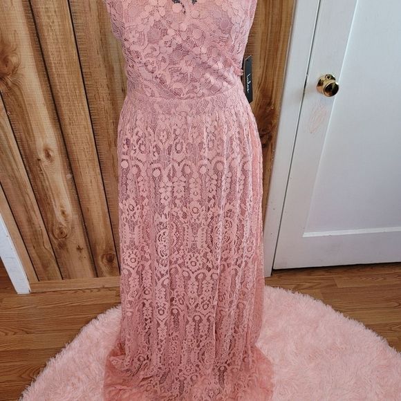 LULU'S Unending Love Blush Pink Lace Maxi Dress - Picture 12 of 13
